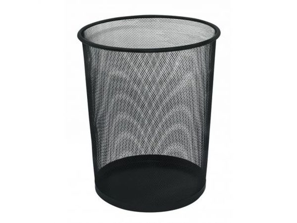 Corbeille à Papier Métallique 19L Noir - Bureau Professionnel